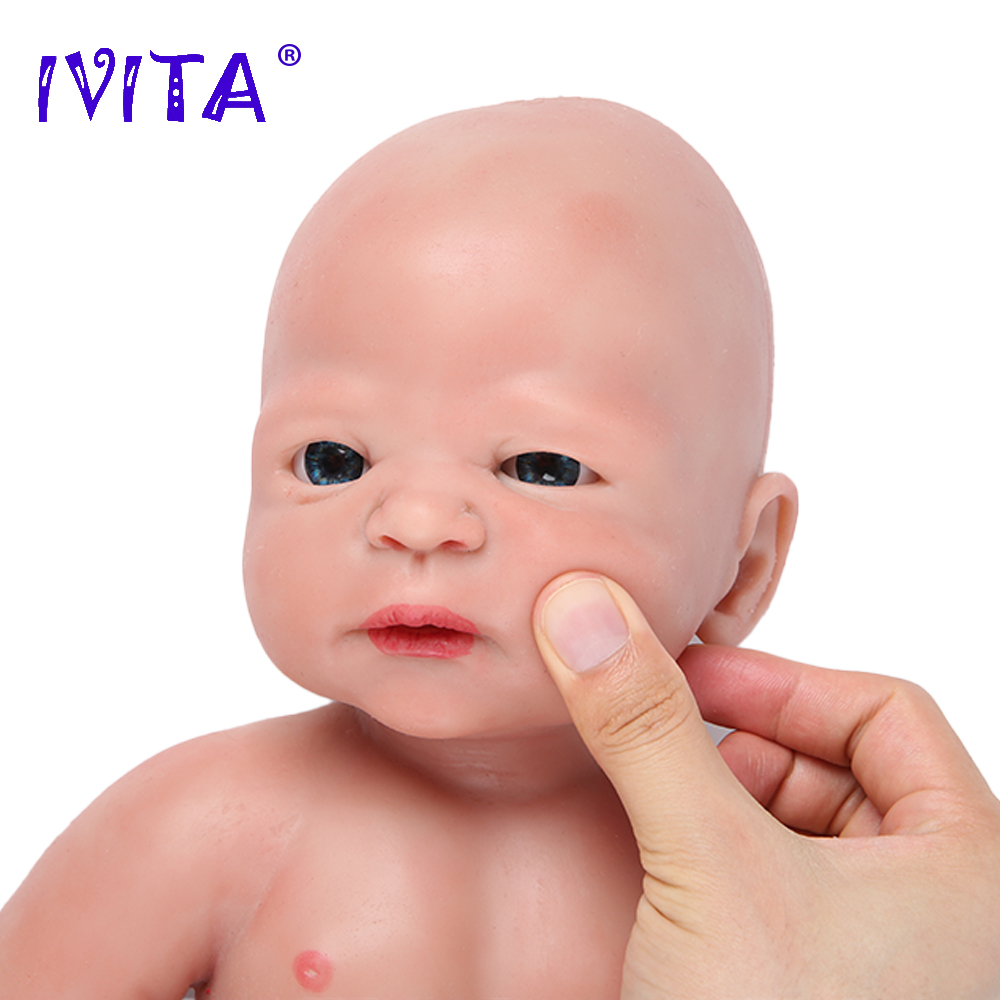 IVITA-WB1511 56cm 5kg 전신 실리콘 리본돌, 눈이 열린 아기 인형, 신생아 리본돌, 의류 포함, 생일 선물